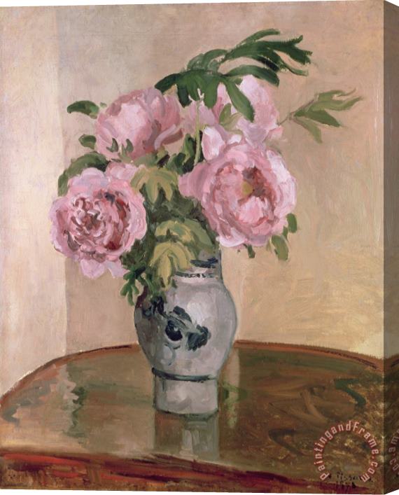 Camille Pissarro A Vase of Peonies Stretched Canvas Painting / Canvas Art