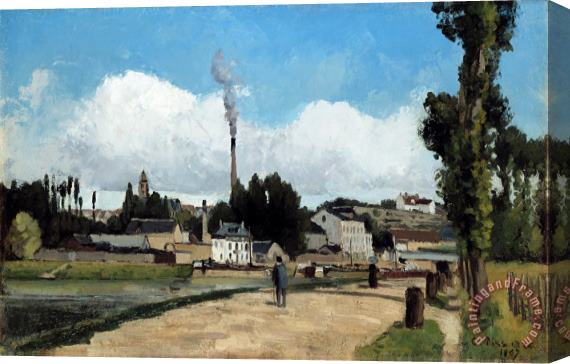Camille Pissarro Bords De L'oise a Pontoise (banks of The Oise at Pontoise) Stretched Canvas Print / Canvas Art