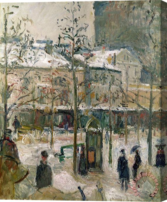 Camille Pissarro Boulevard de Rocheouart in Snow Stretched Canvas Painting / Canvas Art