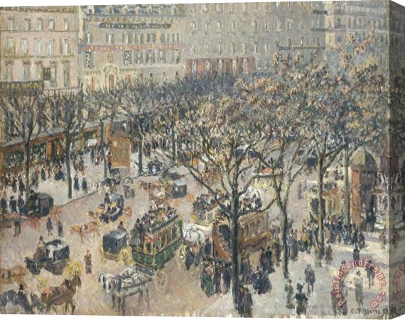 Camille Pissarro Boulevard Des Italiens Morning Sunlight Stretched Canvas Painting / Canvas Art