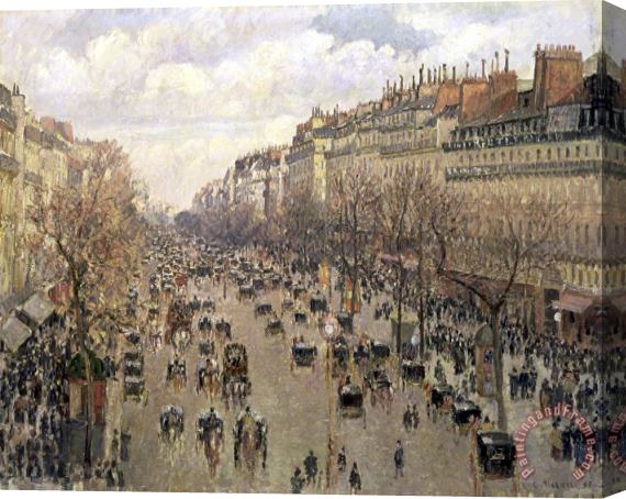 Camille Pissarro Boulevard Montmartre, Afternoon Sun Stretched Canvas Painting / Canvas Art