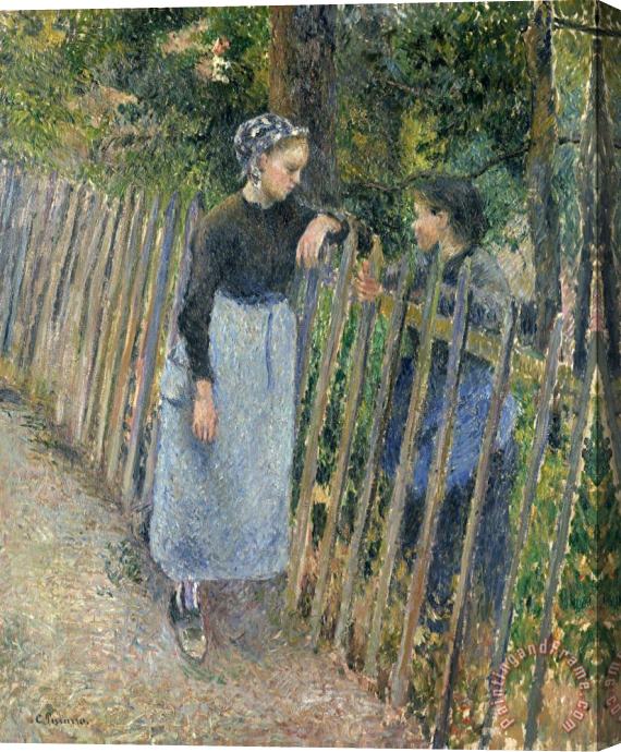 Camille Pissarro Conversation Stretched Canvas Print / Canvas Art