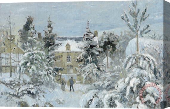 Camille Pissarro House at Montfoucault Stretched Canvas Print / Canvas Art