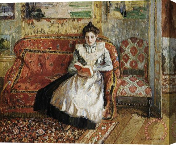 Camille Pissarro Jeanne Pissarro, Reading Stretched Canvas Print / Canvas Art