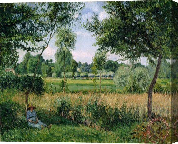 Camille Pissarro Morning Sunlight Effect at Eragny Stretched Canvas Painting / Canvas Art