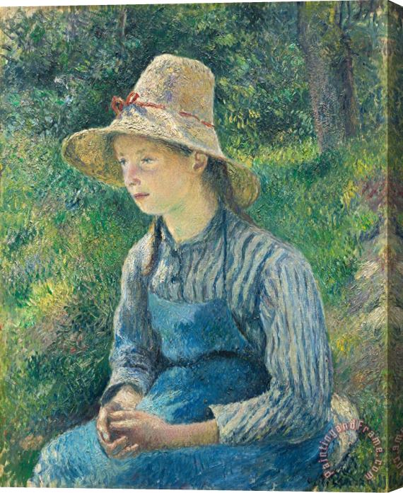 Camille Pissarro Peasant Girl With A Straw Hat Stretched Canvas Print / Canvas Art