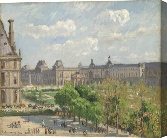 Camille Pissarro Place Du Carrousel, Paris Stretched Canvas Print / Canvas Art