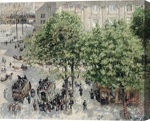 Camille Pissarro Place Du Theatre Francais Stretched Canvas Painting / Canvas Art