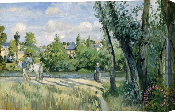 Camille Pissarro Sunlight on The Road, Pontoise Stretched Canvas Painting / Canvas Art