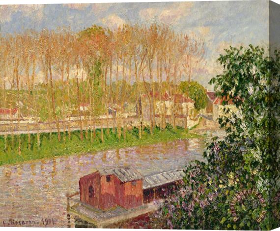 Camille Pissarro Sunset At Moret Sur Loing Stretched Canvas Painting / Canvas Art