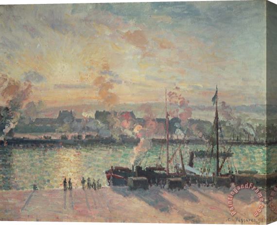 Camille Pissarro Sunset at Rouen Stretched Canvas Print / Canvas Art
