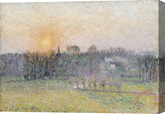 Camille Pissarro Sunset, Bazincourt Stretched Canvas Print / Canvas Art