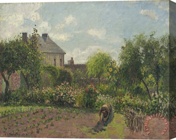 Camille Pissarro The Artist's Garden at Eragny Stretched Canvas Painting / Canvas Art