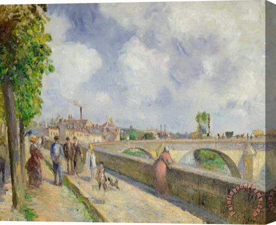 Camille Pissarro The Bridge at Pontoise Stretched Canvas Print / Canvas Art