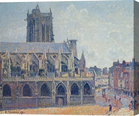 Camille Pissarro The Church Of St Jacques In Dieppe Stretched Canvas Print / Canvas Art