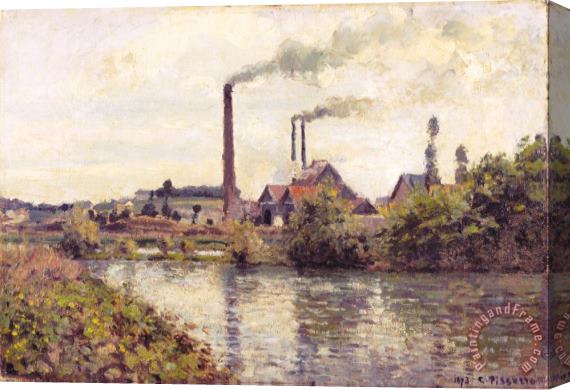 Camille Pissarro The Factory at Pontoise Stretched Canvas Print / Canvas Art