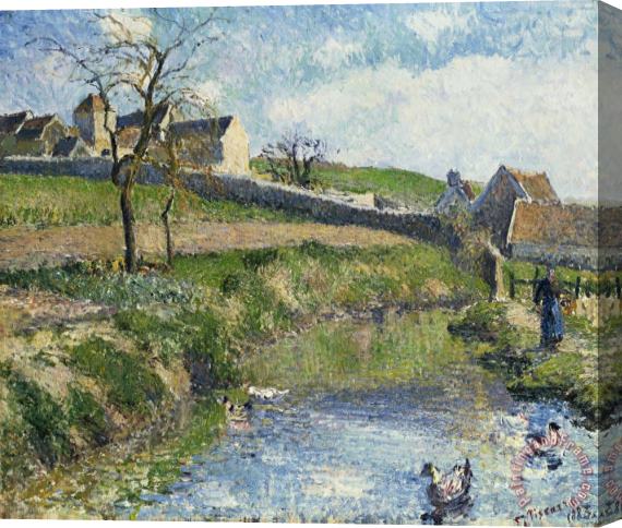 Camille Pissarro The Farm at Osny Stretched Canvas Print / Canvas Art