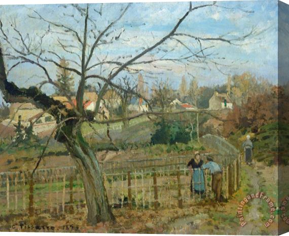 Camille Pissarro The Fence Stretched Canvas Print / Canvas Art