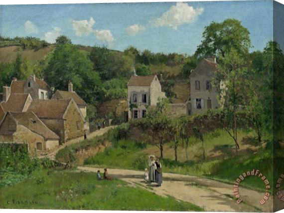 Camille Pissarro The Hermitage at Pontoise Stretched Canvas Painting / Canvas Art
