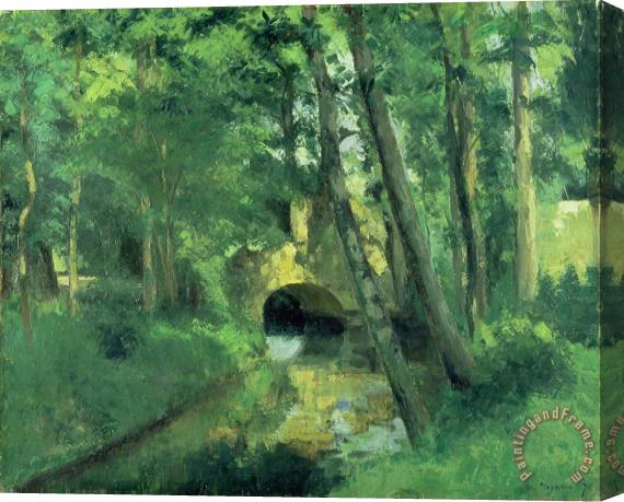 Camille Pissarro The Little Bridge, Pontoise Stretched Canvas Print / Canvas Art