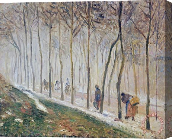 Camille Pissarro The Path, Effect of Snow Stretched Canvas Painting / Canvas Art
