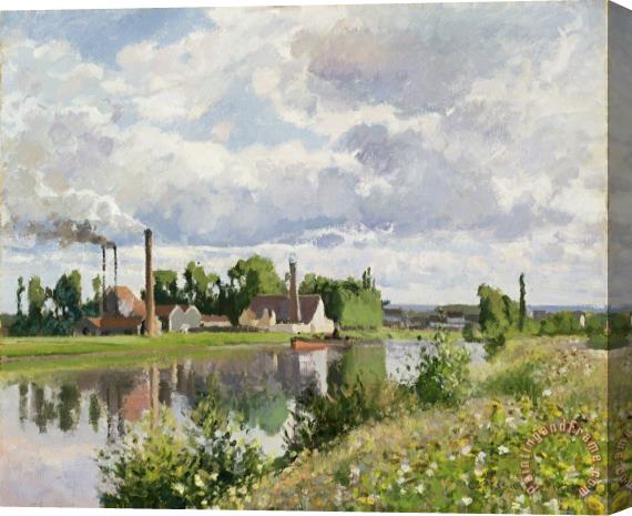 Camille Pissarro The River Oise near Pontoise Stretched Canvas Print / Canvas Art
