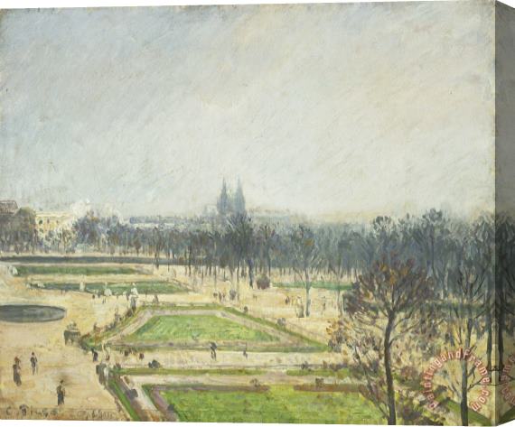 Camille Pissarro The Tuileries Ponds, Mist Stretched Canvas Print / Canvas Art