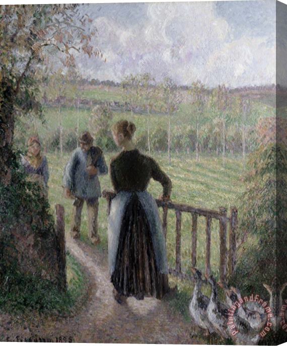 Camille Pissarro The Woman with the Geese Stretched Canvas Print / Canvas Art