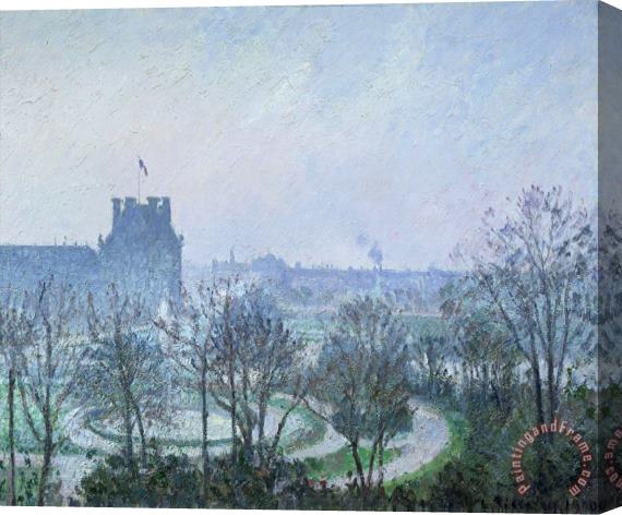 Camille Pissarro White Frost Jardin des Tuileries Stretched Canvas Print / Canvas Art