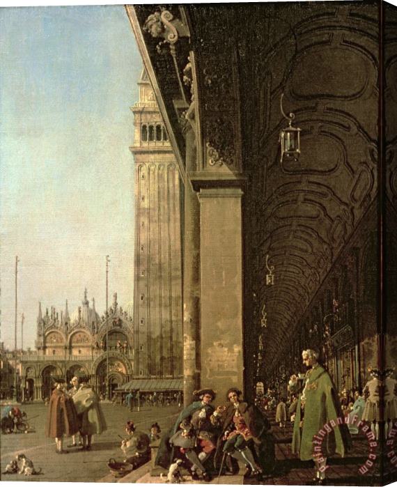 Canaletto Piazza di San Marco and the Colonnade of the Procuratie Nuove Stretched Canvas Print / Canvas Art