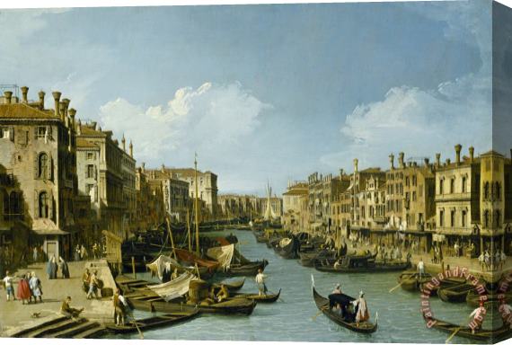 Canaletto The Grand Canal Near The Rialto Bridge, Venice, C. 1730 Stretched Canvas Painting / Canvas Art