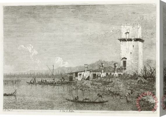 Canaletto The Tower of Malghera Stretched Canvas Painting / Canvas Art