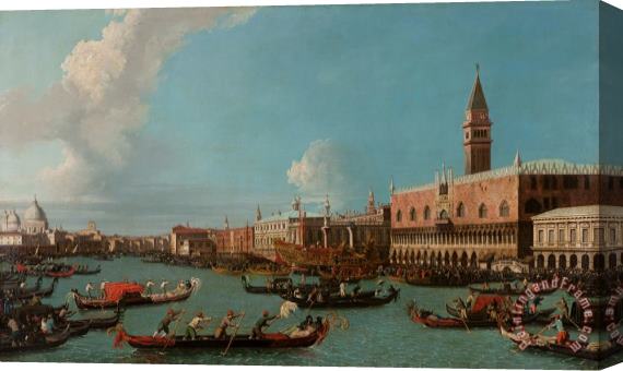 Canaletto View Of Venice With The Doge Palace And The Salute Stretched Canvas Painting / Canvas Art