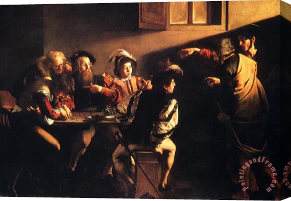 Caravaggio Calling of St. Matthew Stretched Canvas Painting / Canvas Art