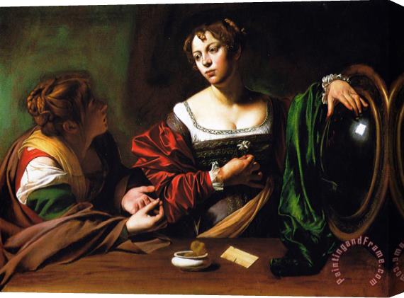 Caravaggio Conversion Marymagdalen 1599 Stretched Canvas Painting / Canvas Art