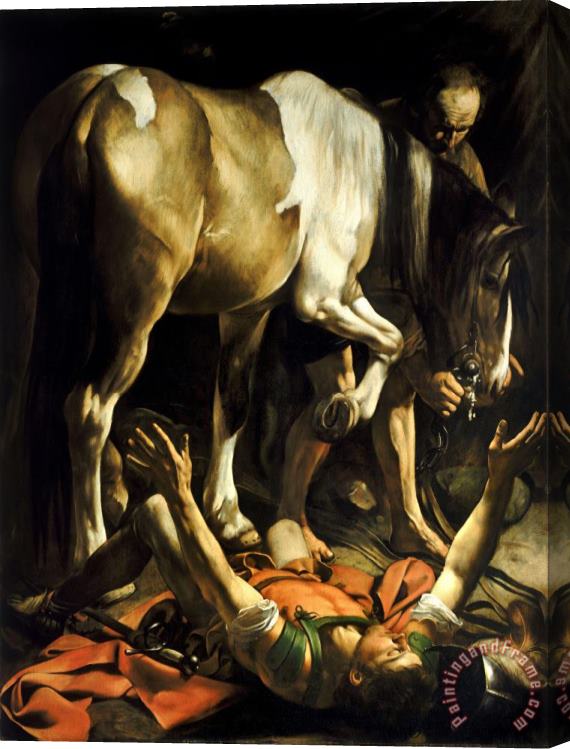 Caravaggio Conversion on The Way to Damascus Stretched Canvas Painting / Canvas Art