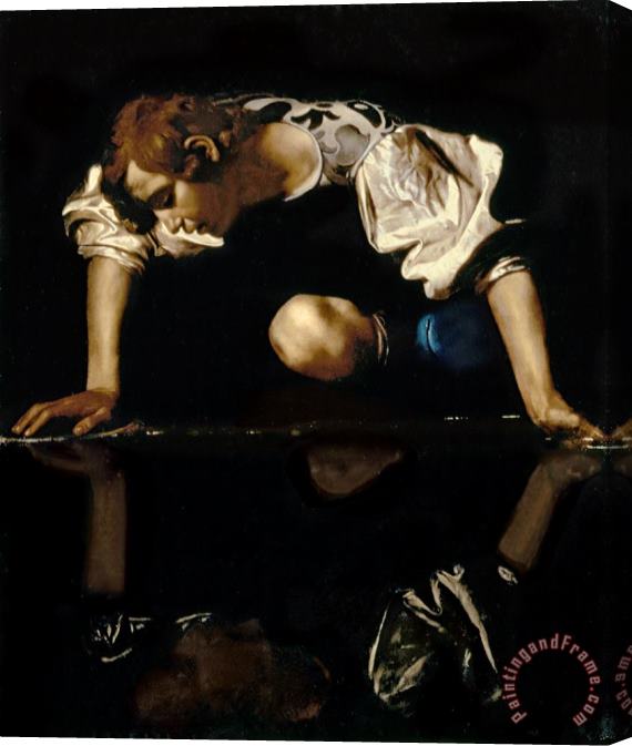 Caravaggio Narcissus Stretched Canvas Painting / Canvas Art