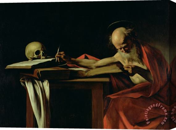 Caravaggio Saint Jerome Writing Stretched Canvas Painting / Canvas Art
