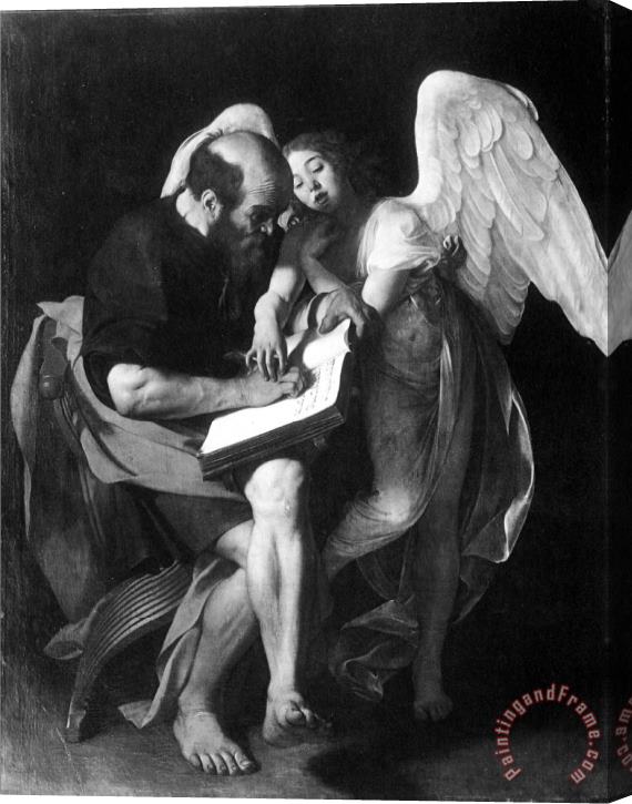 Caravaggio Saint Matthew Angel Stretched Canvas Print / Canvas Art