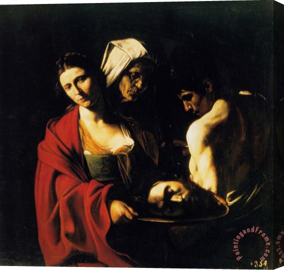 Caravaggio Salome with The Head of John The Baptist 1608 Stretched Canvas Painting / Canvas Art
