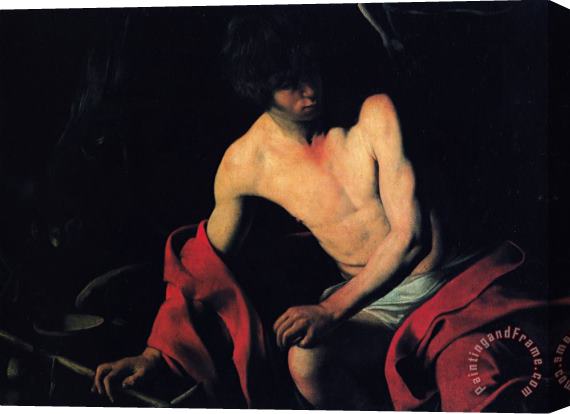 Caravaggio St John Baptist 1605 Stretched Canvas Painting / Canvas Art