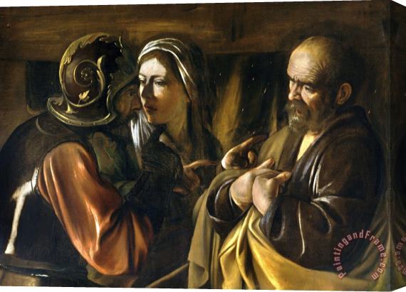 Caravaggio The Denial of Saint Peter Stretched Canvas Print / Canvas Art