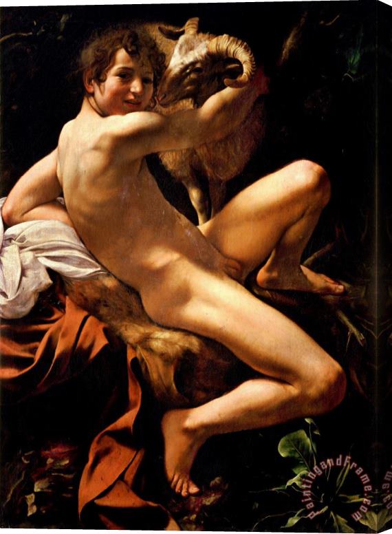 Caravaggio Youth With Ram Stretched Canvas Print / Canvas Art