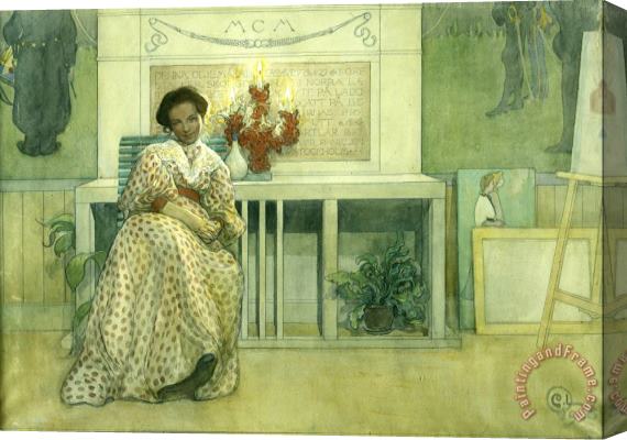 Carl Larsson After The Prom Stretched Canvas Painting / Canvas Art