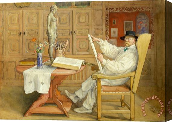 Carl Larsson In The New Studio Stretched Canvas Painting / Canvas Art