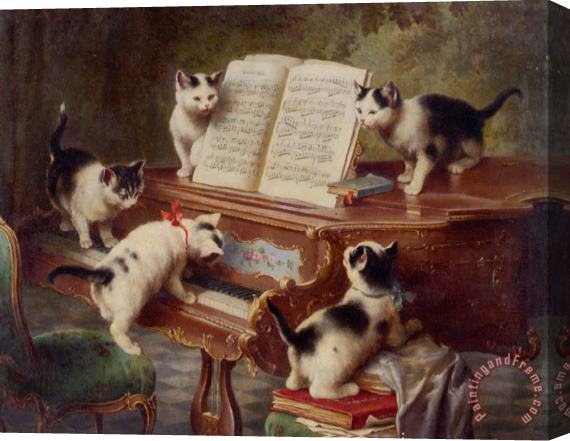 Carl Reichert The Kittens Recital Stretched Canvas Painting / Canvas Art