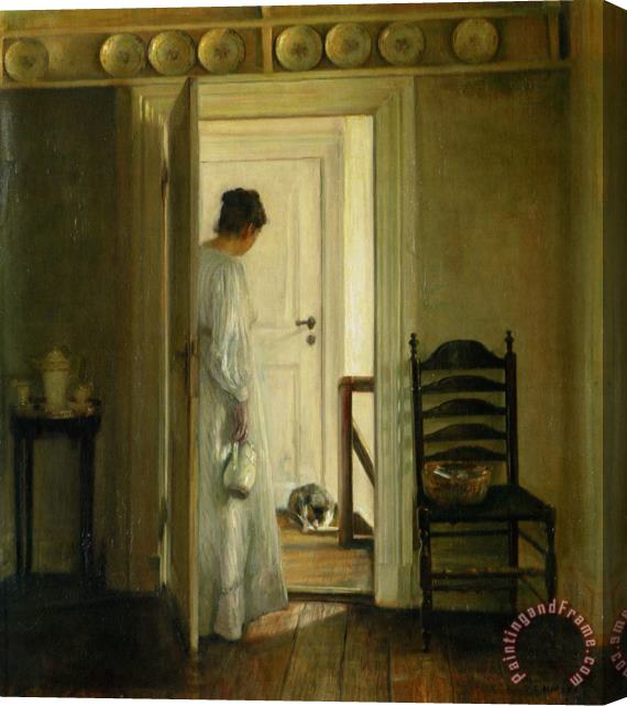 Carl Vilhelm Holsoe A Saucer of Milk Stretched Canvas Painting / Canvas Art