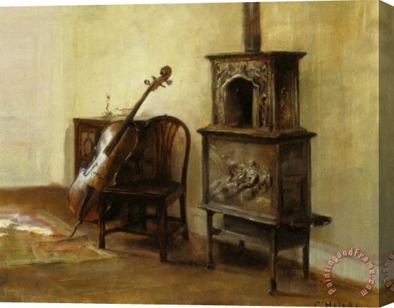 Carl Vilhelm Holsoe Interieur Med En Cello Stretched Canvas Print / Canvas Art