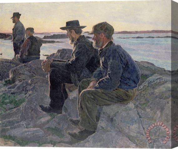 Carl Wilhelm Wilhelmson On the Rocks at Fiskebackskil Stretched Canvas Painting / Canvas Art