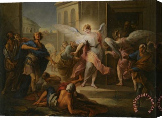 Carle Van Loo The Blinding of The Inhabitants of Sodom Stretched Canvas Print / Canvas Art